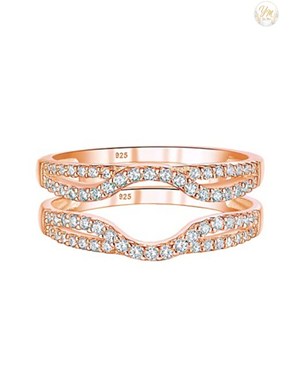 925 Sterling Silver Ring Enhancer CZ Wedding Band Guard